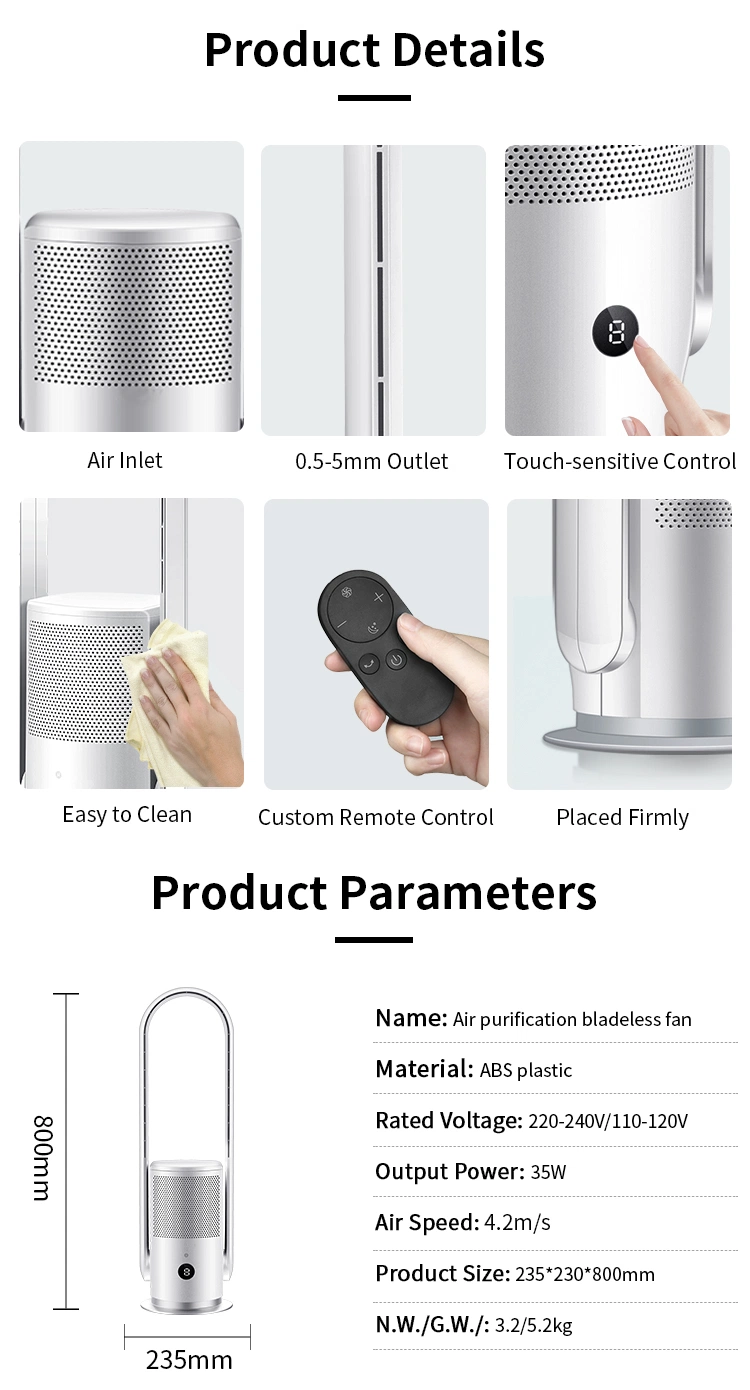 Special Design Air Purification Fan with UV Sterilization Function 2 Types Are Fine 9 Speed Changes